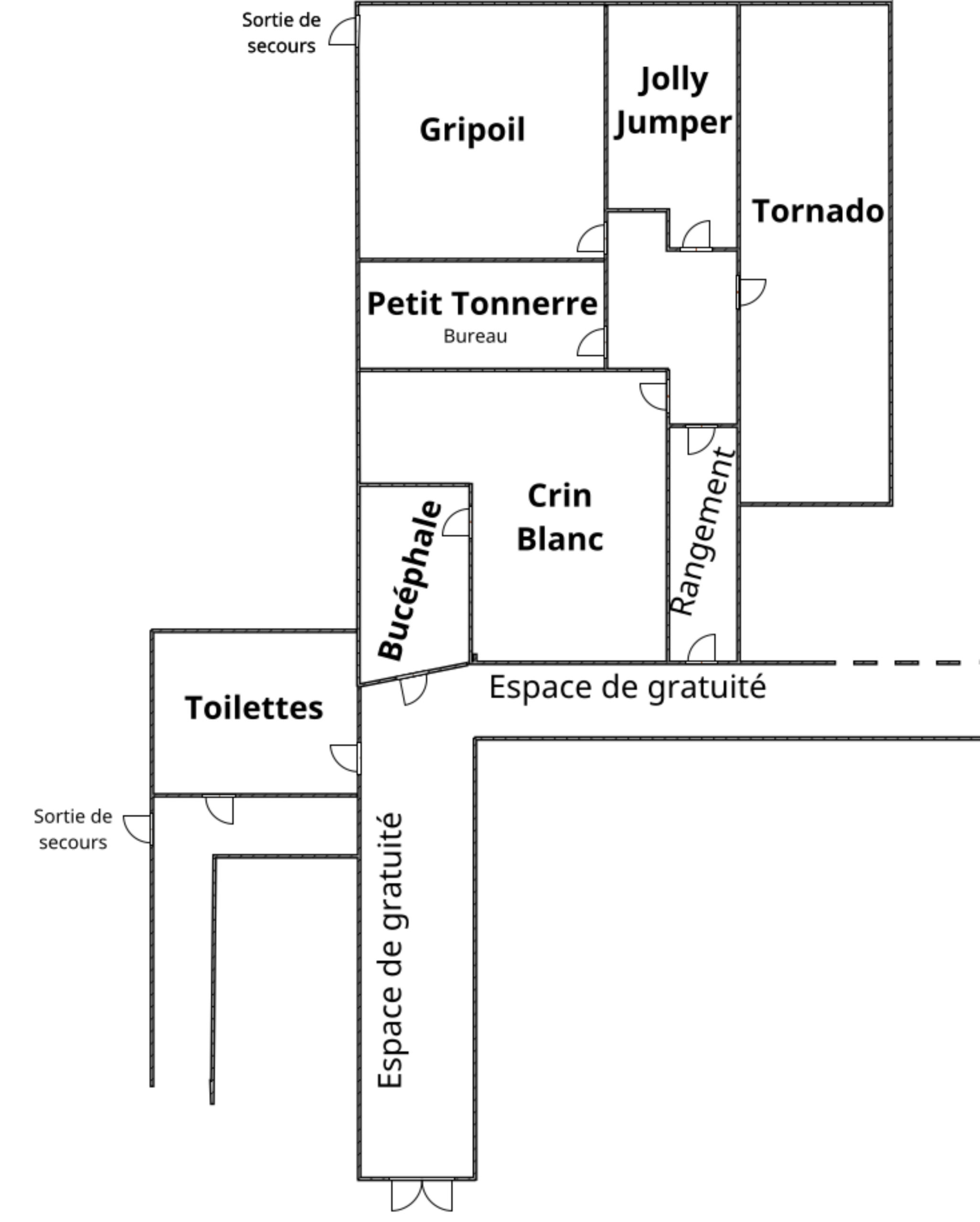 Plan des locaux de la MJC-EVS du Cheval Blanc